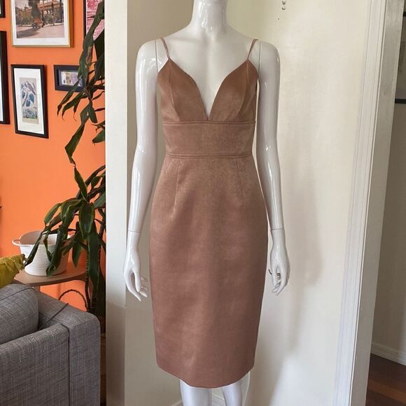 Christian Siriano Blush Rose Pink Double Strap Cocktail Dress Size 4 - Picture 2 of 15